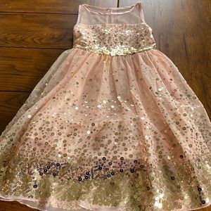 Pink with gold sparkle dress. Size 10